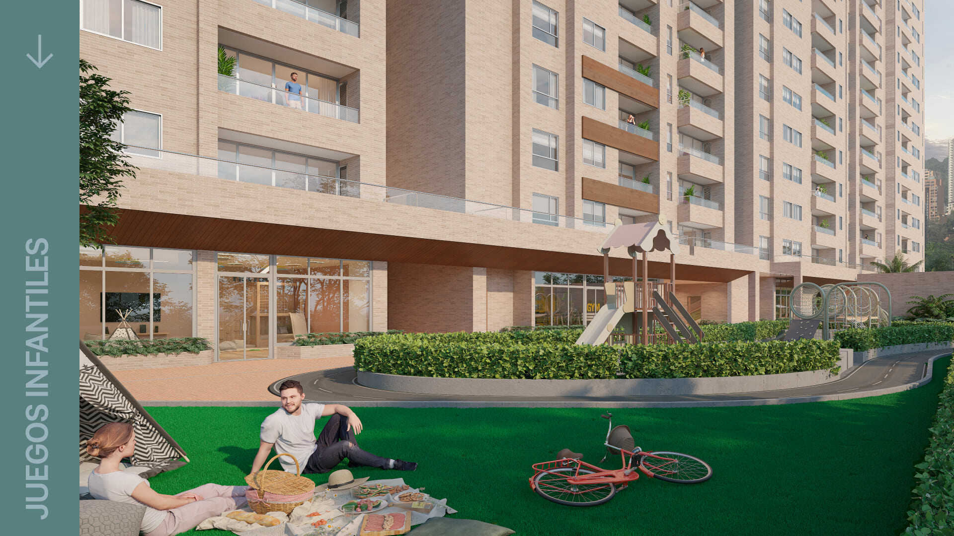 Juegos infantiles Ferrara del Río apartamentos en Medellín.