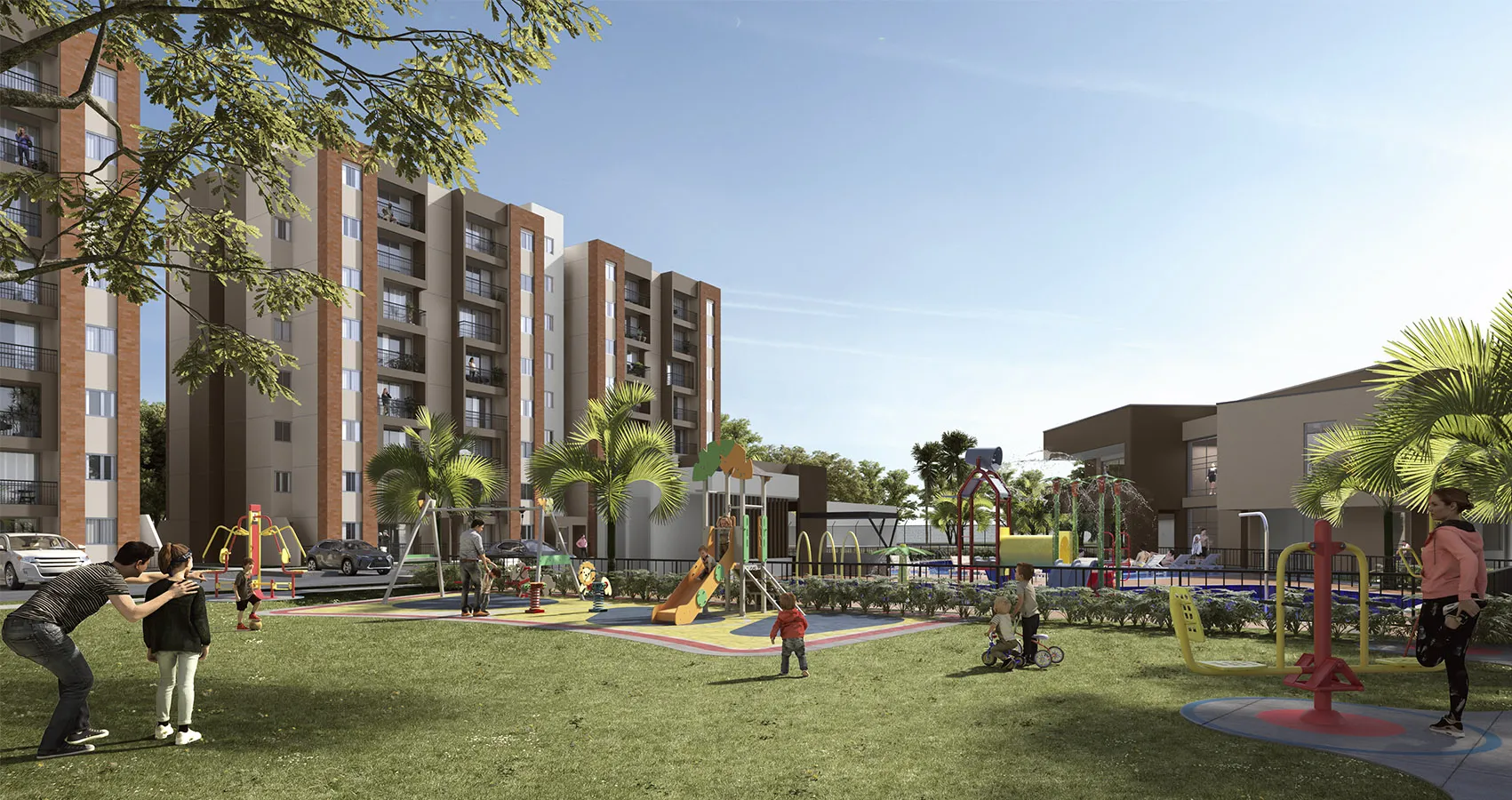 Zona de juegos infantiles Macadamia - Vivero Parque Residencial, apartamentos en Cali.